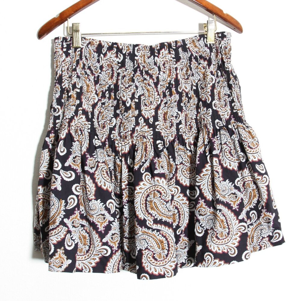 Anthropologie Eula Pintucked Pleated Mini Skirt Paisley Cotton Size Small - Picture 9 of 12